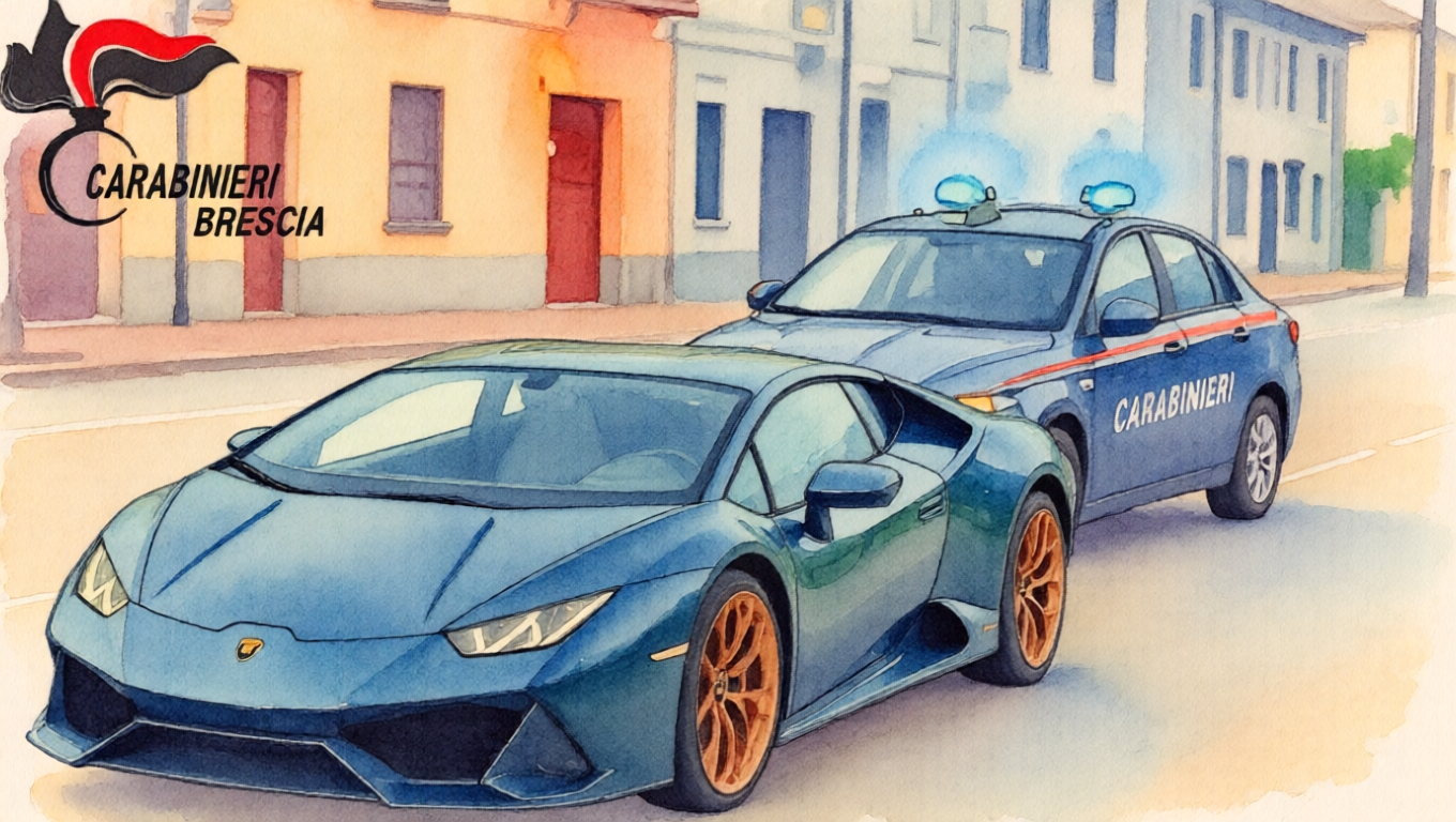 In Lamborghini ubriaco sfreccia a tutta velocità in paese e non si ferma all'alt: inseguimento mozzafiato dei Carabinieri
