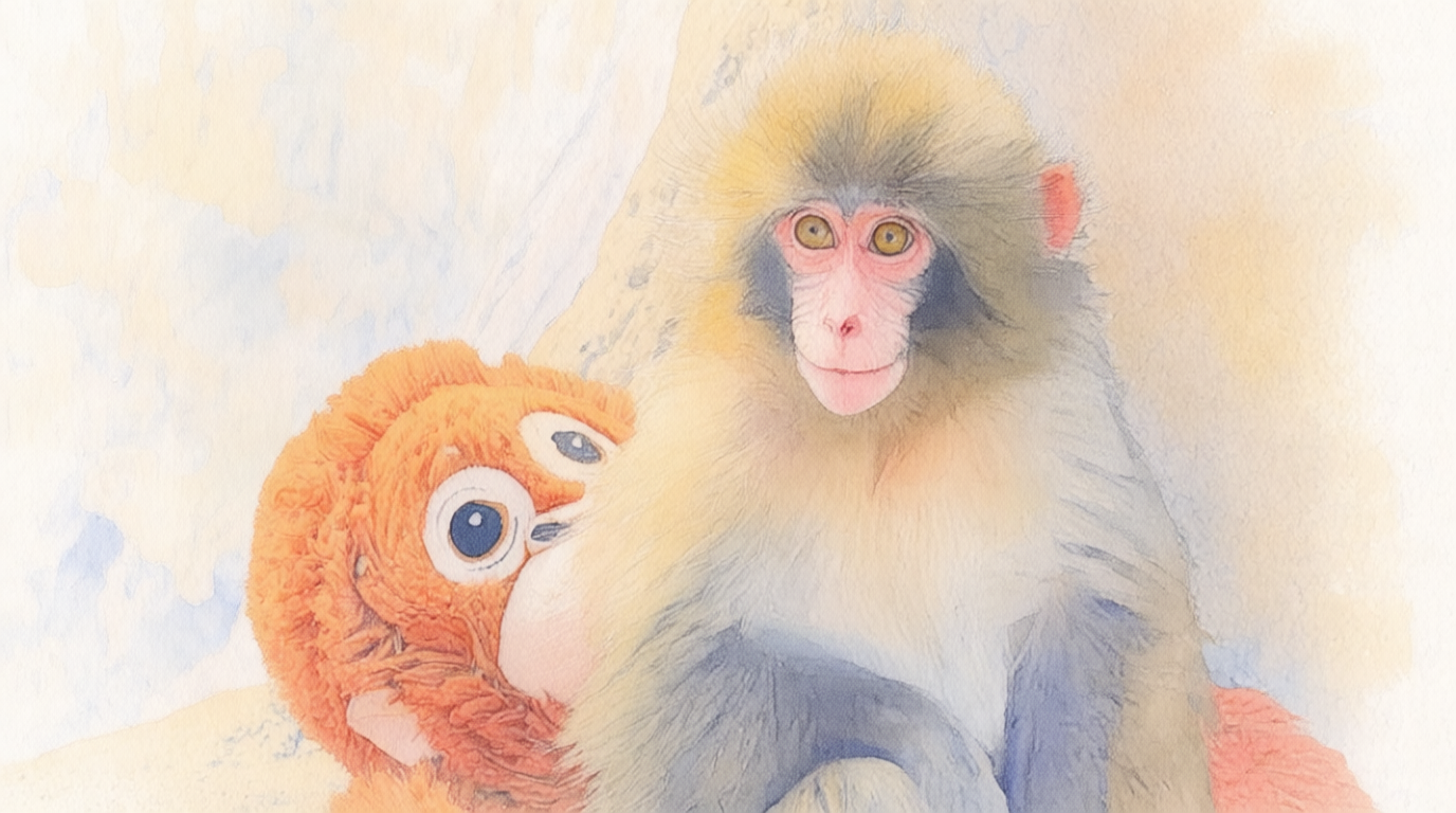 Rejected Macaque Finds Love with Stuffed Animal Mom in Japan